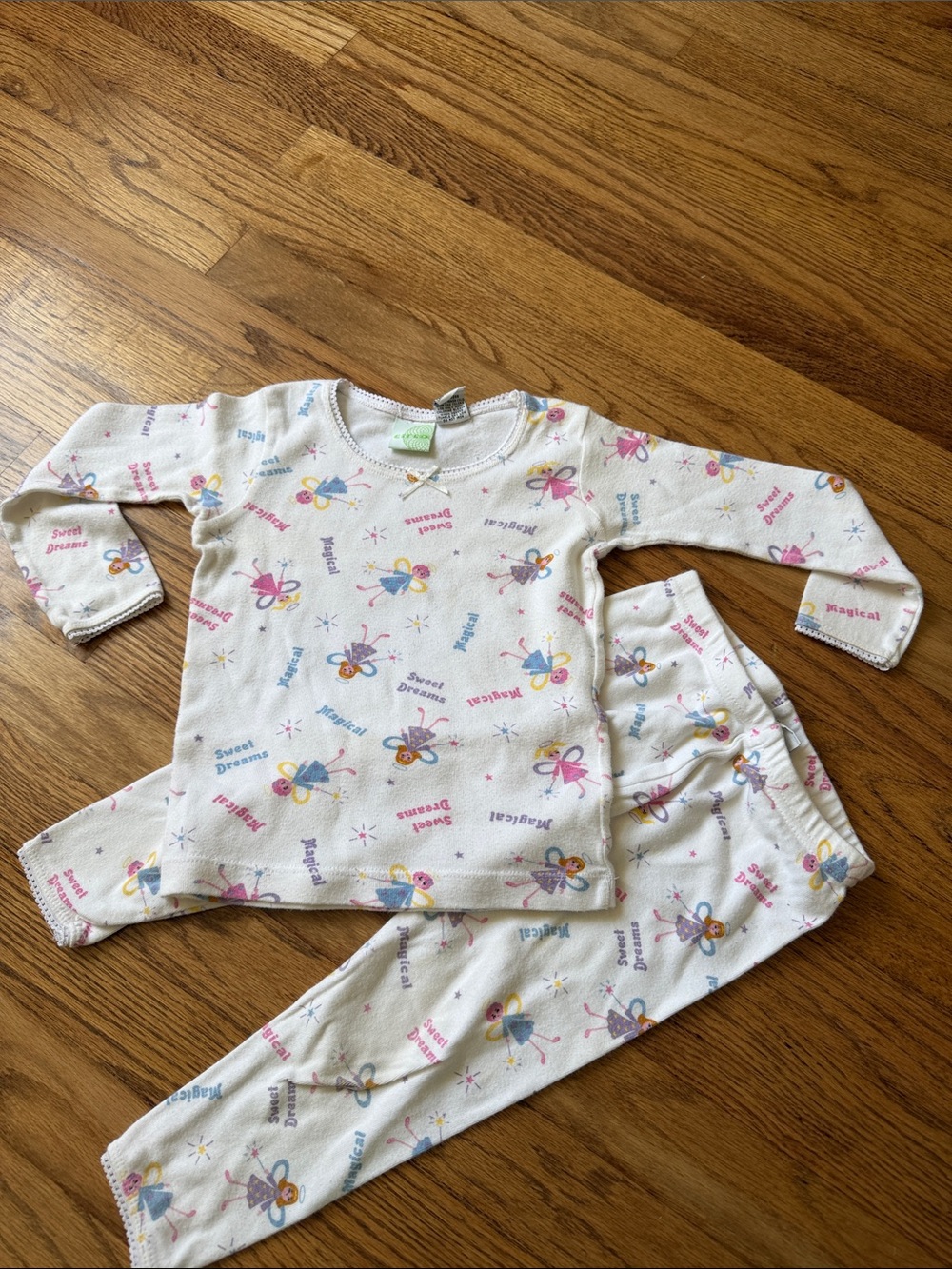 Circo White Pajama Set with Pink and Blue Fairy Prints